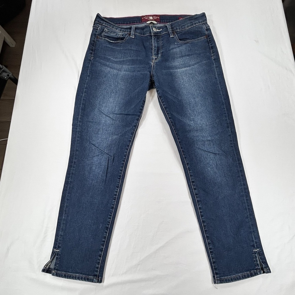 Lucky Brand Charlie Skimmer Jeans Women's Size 12/31 Denim Dark Blue Jeans Slits